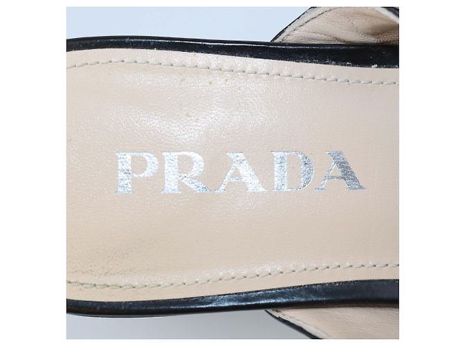 Mules basse Mary Jane Prada in pelle lucida nera Nero - vista 6