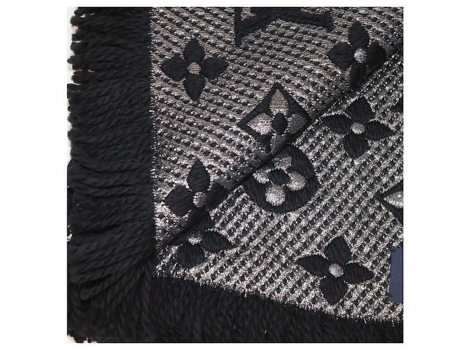 Sciarpa Logomania Shine in misto lana Monogram Louis Vuitton Nero/Metallico - vista 3