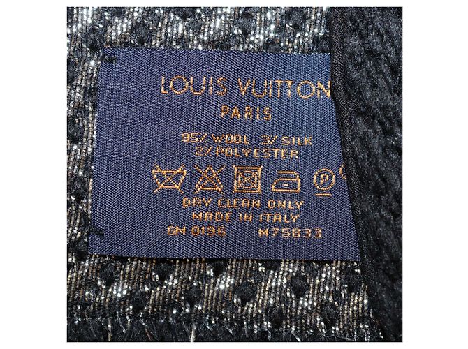 Sciarpa Logomania Shine in misto lana Monogram Louis Vuitton Nero/Metallico - vista 4