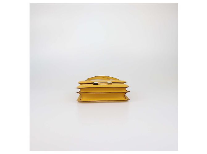 Hermès Borsa Mini Constance Hermes in pelle Epsom Jaune Amber - vista 4