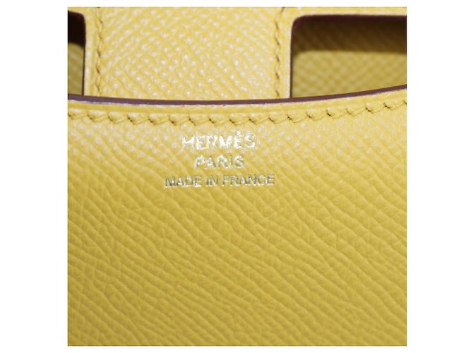 Hermès Borsa Mini Constance Hermes in pelle Epsom Jaune Amber - vista 5