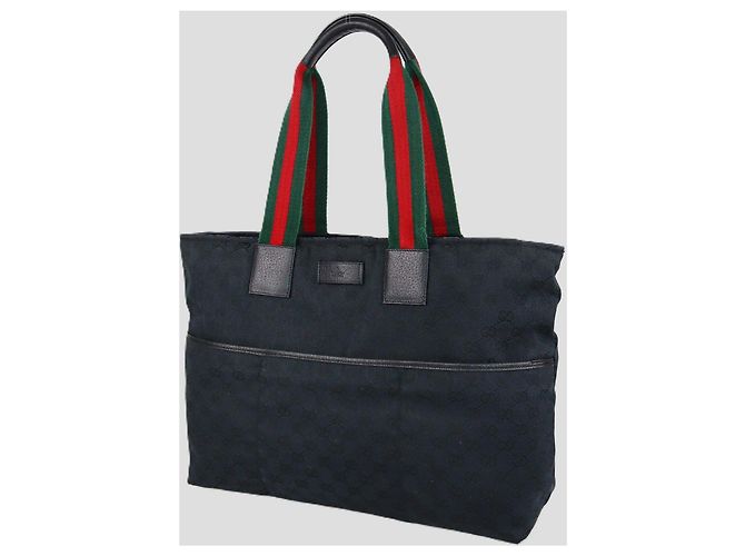 Gucci Black GG Canvas Web Handle Zip Tote Schwarz - Ansicht 2