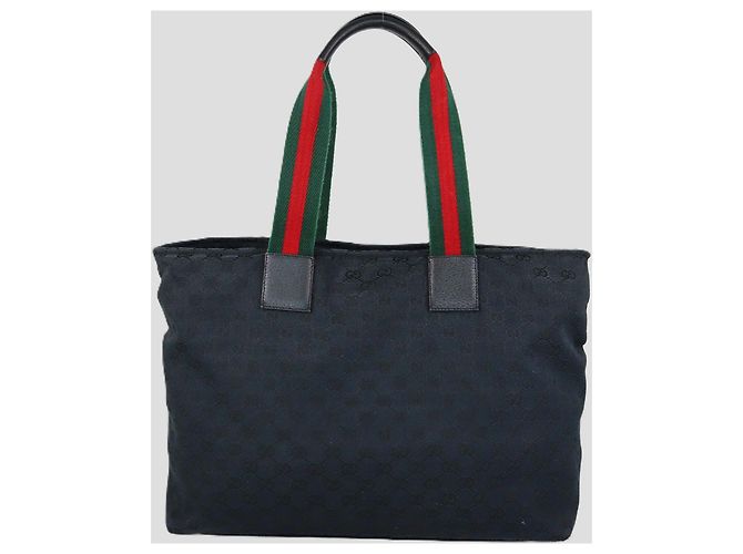 Gucci Black GG Canvas Web Handle Zip Tote Schwarz - Ansicht 3