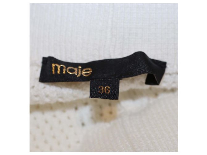 Maje weite Crochet-Hose aus weißer Baumwolle mit elastischem Bund - Ansicht 5