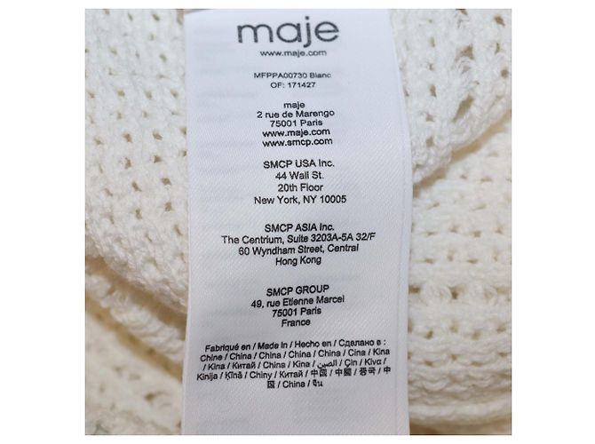 Maje weite Crochet-Hose aus weißer Baumwolle mit elastischem Bund - Ansicht 6