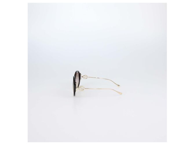 Gafas de sol redondas Gucci Brown Tortoise Gradient GG Castaño - vista 4