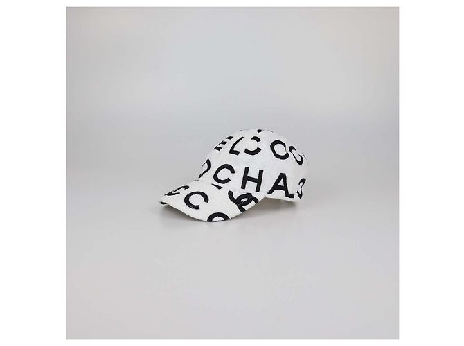 Cappellino da baseball Chanel Coco in cotone bianco/nero - vista 2