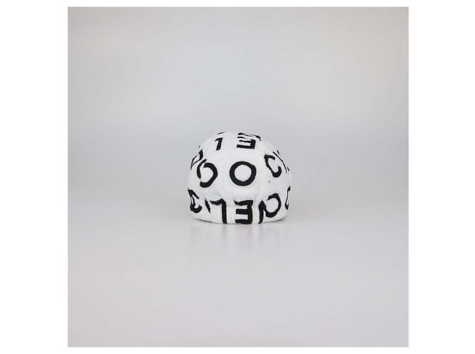 Cappellino da baseball Chanel Coco in cotone bianco/nero - vista 3