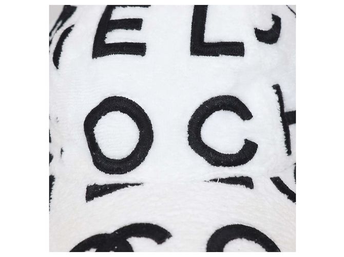 Cappellino da baseball Chanel Coco in cotone bianco/nero - vista 4