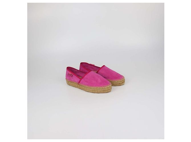 Love Moschino Espadrillas Basse con Platform in Camoscio Fuchsia Rosa - vista 2