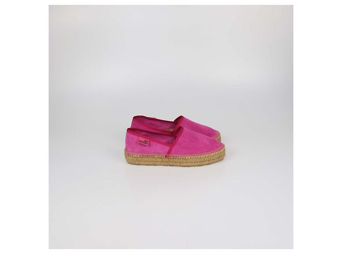 Love Moschino Espadrillas Basse con Platform in Camoscio Fuchsia Rosa - vista 3