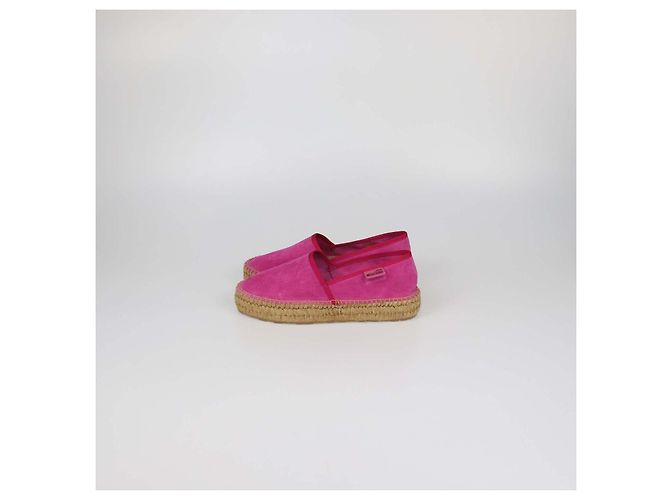 Love Moschino Espadrillas Basse con Platform in Camoscio Fuchsia Rosa - vista 4