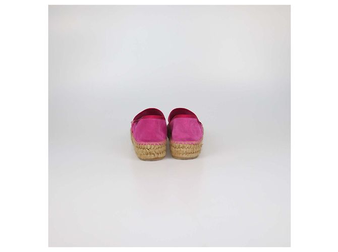 Love Moschino Espadrillas Basse con Platform in Camoscio Fuchsia Rosa - vista 5