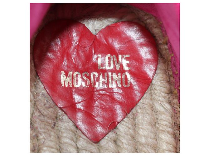 Love Moschino Espadrillas Basse con Platform in Camoscio Fuchsia Rosa - vista 6