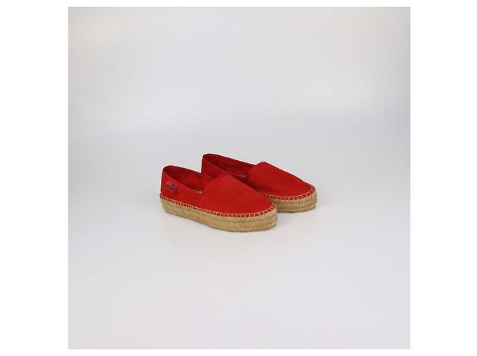 Love Moschino Espadrillas Basse con Platform in Camoscio Rosso - vista 2