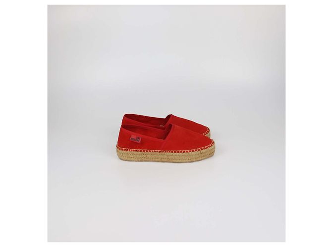 Love Moschino Espadrillas Basse con Platform in Camoscio Rosso - vista 3