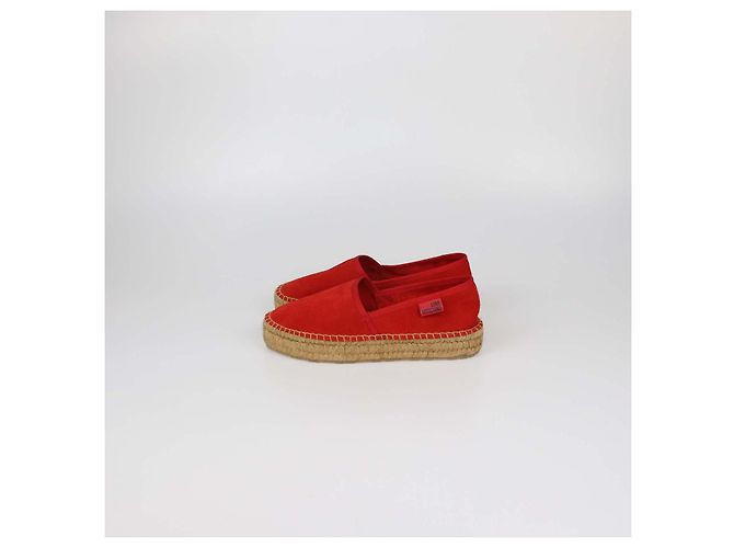 Love Moschino Espadrillas Basse con Platform in Camoscio Rosso - vista 4