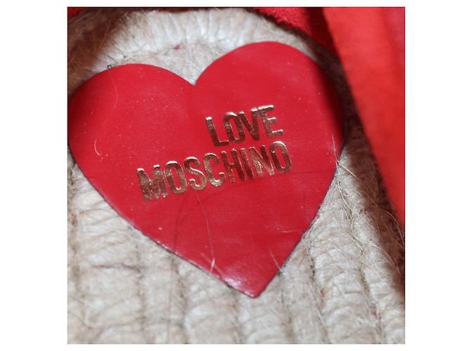Love Moschino Espadrillas Basse con Platform in Camoscio Rosso - vista 6