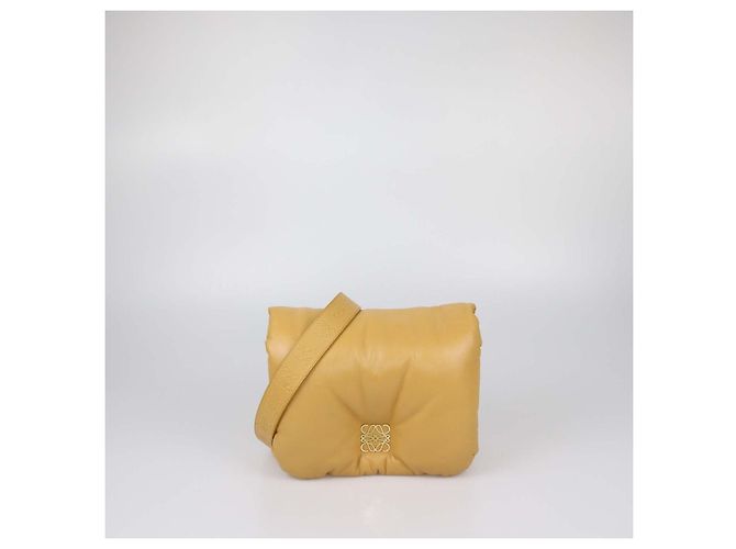 Borsa a tracolla Goya Puffer in pelle Tan Loewe - vista 2