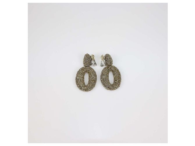 Orecchini a clip pendenti con perline bronze Oscar De La Renta Bronzo - vista 4