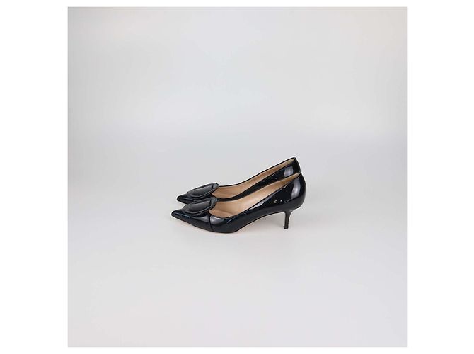 Décolleté Ruby in pelle verniciata nera Gianvito Rossi Nero - vista 4