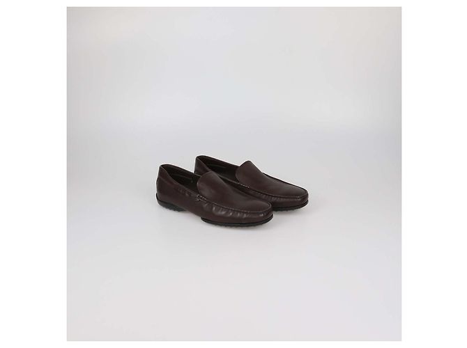Mocassini slip-on in pelle marrone scuro Tod's - vista 2