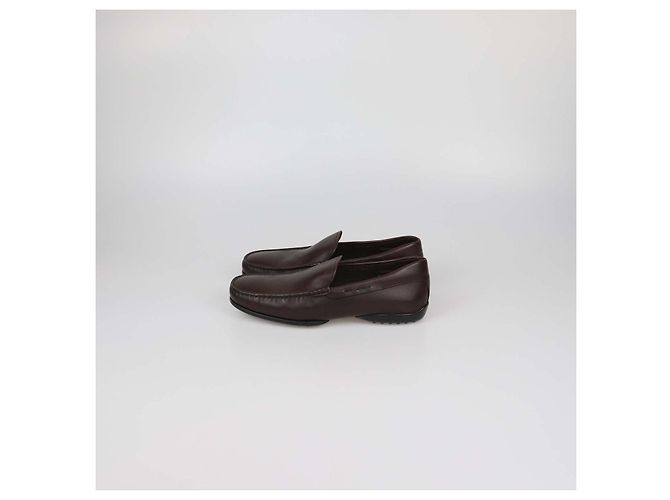Mocassini slip-on in pelle marrone scuro Tod's - vista 4
