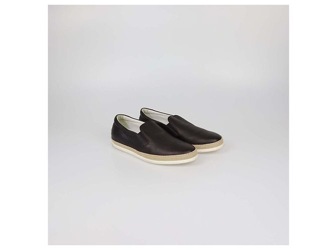 Espadrillas basse Tod's in pelle marrone scuro - vista 2