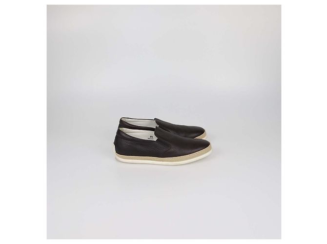 Espadrillas basse Tod's in pelle marrone scuro - vista 3