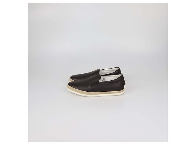 Espadrillas basse Tod's in pelle marrone scuro - vista 4
