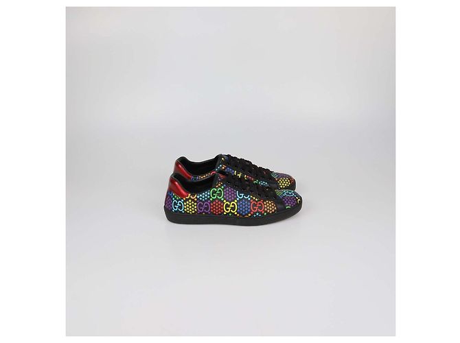 Sneaker Psychadelic Ace Gucci in canvas rivestito GG multicolore - vista 3
