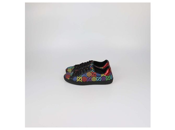 Sneaker Psychadelic Ace Gucci in canvas rivestito GG multicolore - vista 4