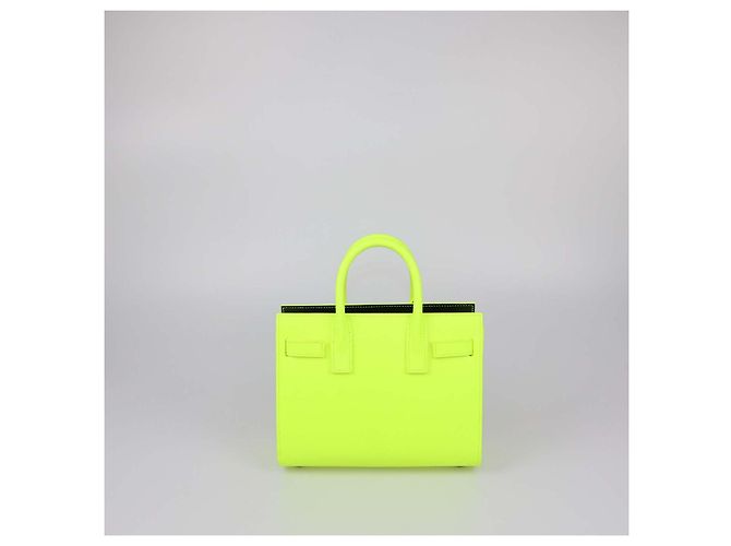 Saint Laurent Sac De Jour Tote Nano Classic in pelle verde neon - vista 4