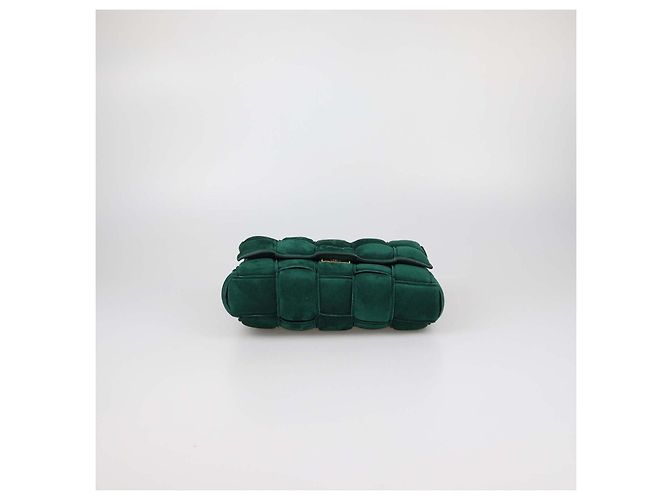 Bottega Veneta Green Intreccio Suede Padded Cassette Chain Bag Grün - Ansicht 4