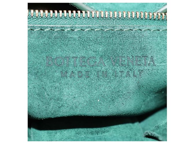 Bottega Veneta Green Intreccio Suede Padded Cassette Chain Bag Grün - Ansicht 5