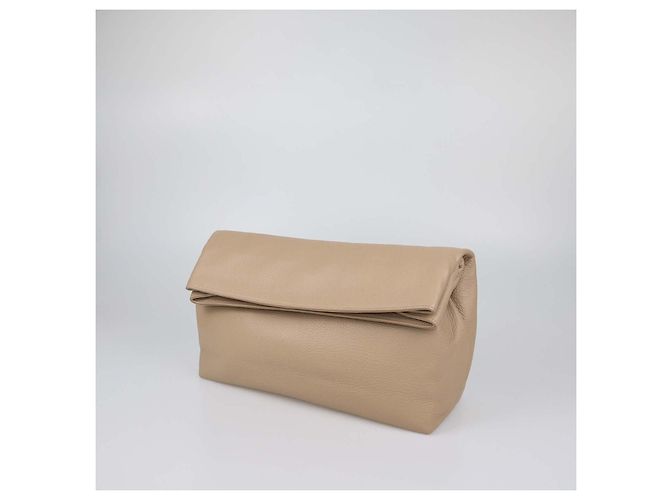 Clutch Phoebe in pelle beige Gabriela Hearst - vista 2