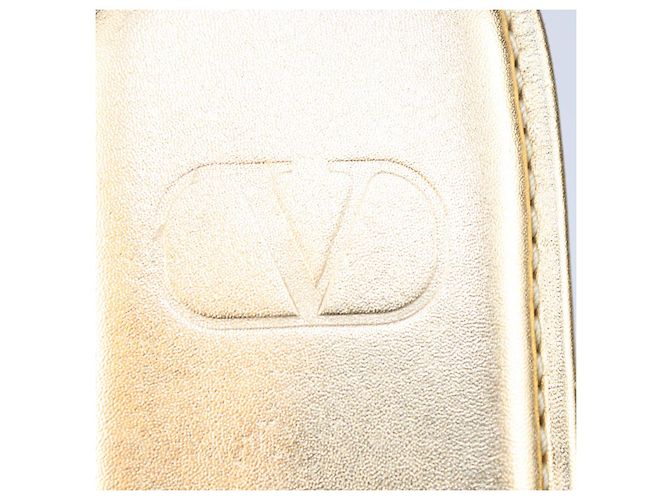 Pantofole Roman Stud in pelle dorata Valentino D'oro - vista 6