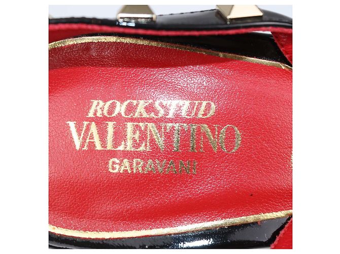 Décolleté Slingback Alcove Rockstud in mesh nero e pelle verniciata Valentino - vista 6