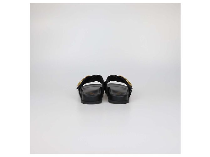 Sandali bassi VLogo in pelle nera Valentino Nero - vista 5