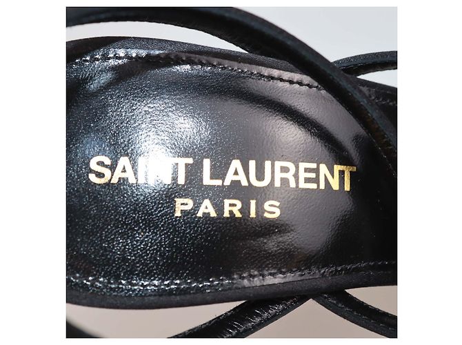 Sandales à bride à la cheville Nadja en satin noir Saint Laurent - vue 6
