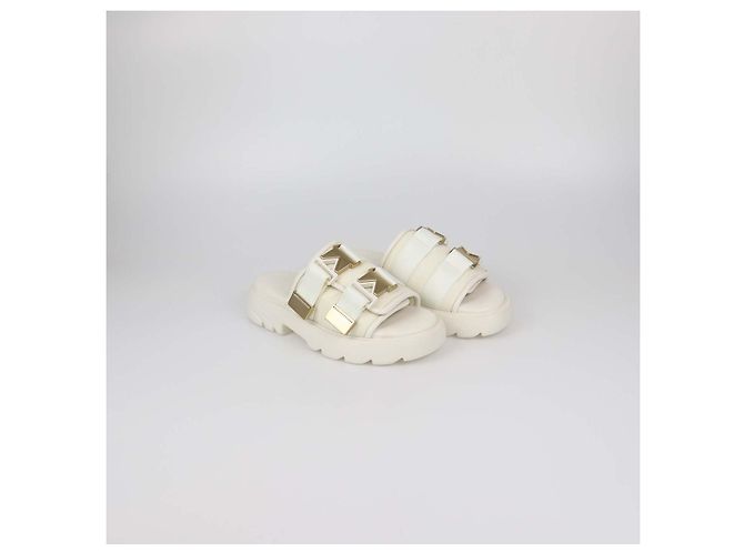 Sandali Bottega Veneta White Nylon Flash Bomber Slide Bianco - vista 2