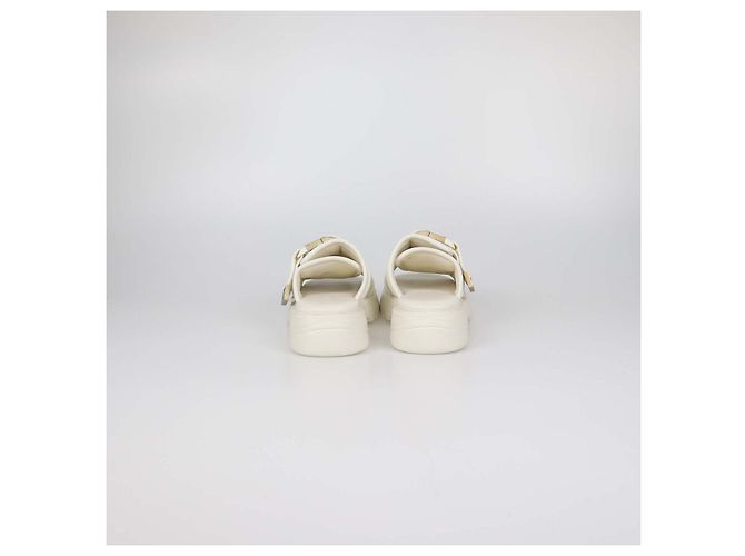 Sandali Bottega Veneta White Nylon Flash Bomber Slide Bianco - vista 5
