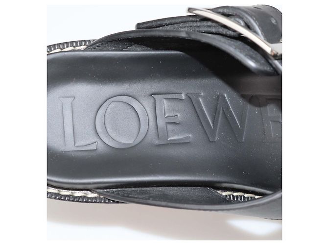 Sandali Ease in pelle nera con doppia fibbia Loewe Nero - vista 6