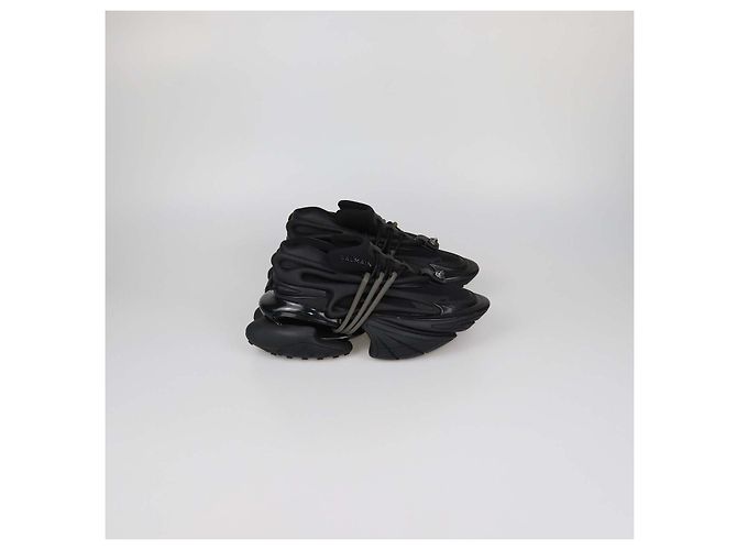 Sneakers basse Balmain Unicorn in neoprene e gomma nere Nero - vista 3