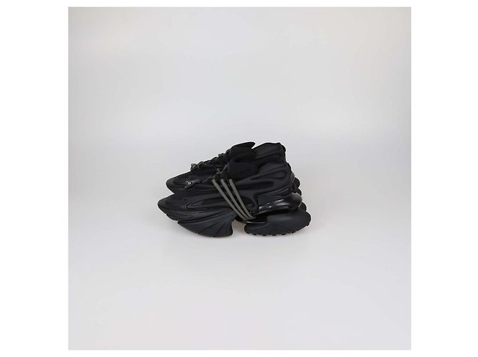 Sneakers basse Balmain Unicorn in neoprene e gomma nere Nero - vista 4