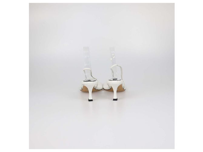 Sandali slide squadrati in pelle bianca Proenza Schouler Bianco - vista 5