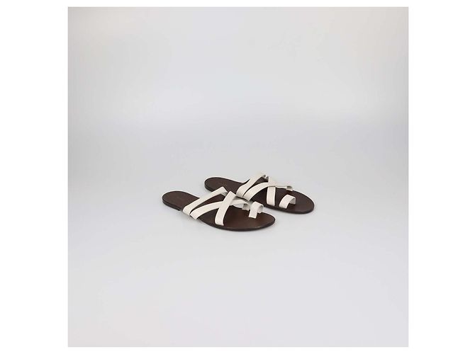 Sandali bassi Kris in pelle White/Brown The Row - vista 2
