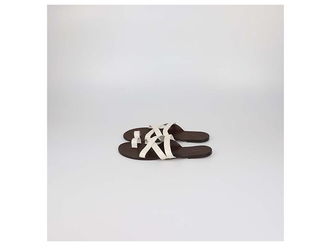 Sandali bassi Kris in pelle White/Brown The Row - vista 4