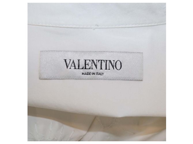 Camicia a maniche lunghe Valentino in cotone bianco ricamata e decorata - vista 5