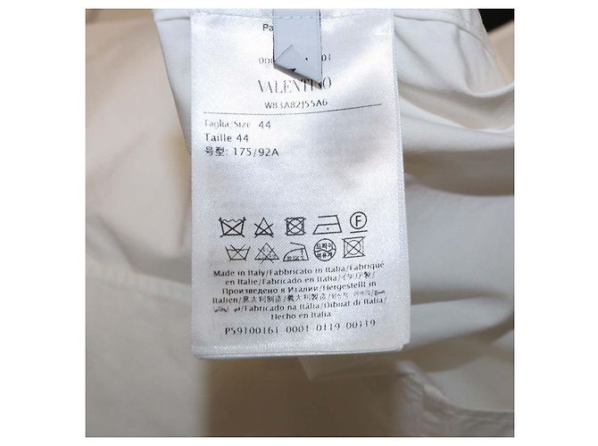 Camicia a maniche lunghe Valentino in cotone bianco ricamata e decorata - vista 6